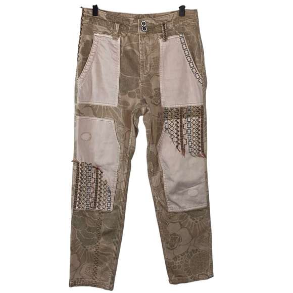 Anthropologie Pilcro The Camp Wanderer Patchwork Jeans Embroidered Boho 29 - Picture 3 of 16